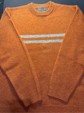 Vintage Abercrombie And Fitch Shetland Wool Sweater Striped L Hong Kong Y2K